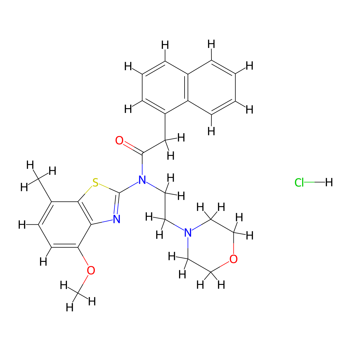 N-(4-methoxy-7-methylbenzo[d]thiazol-2-yl)-N-(2-morpholinoethyl)-2-(naphthalen-1-yl)acetamide hydrochloride molecular structure, CAS 1330342-83-0