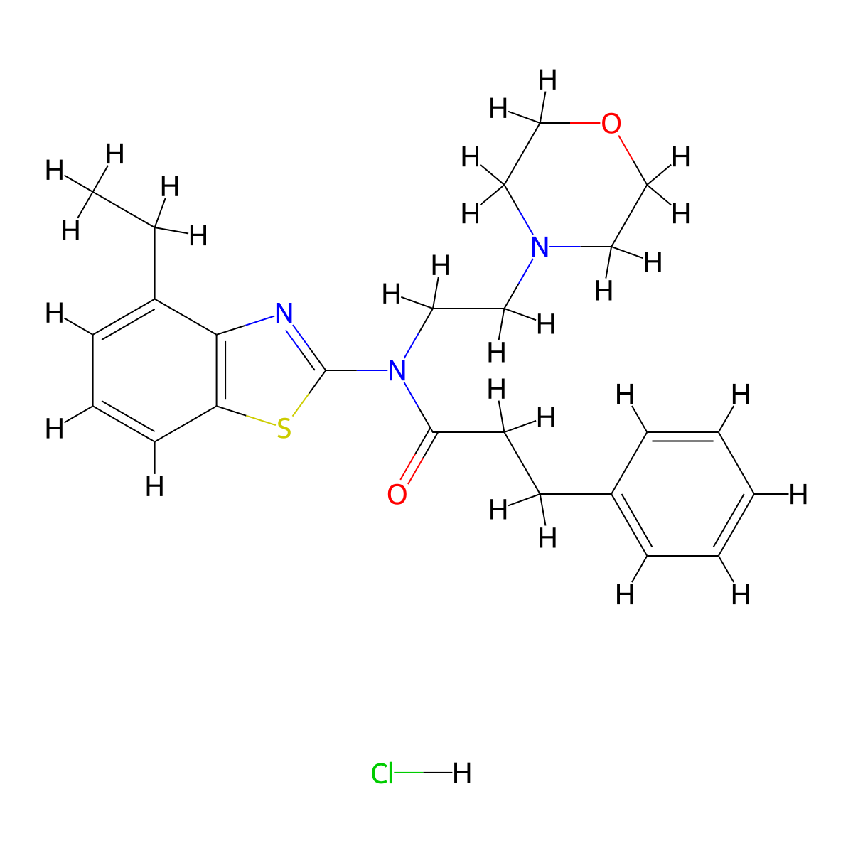 N-(4-ethylbenzo[d]thiazol-2-yl)-N-(2-morpholinoethyl)-3-phenylpropanamide hydrochloride molecular structure, CAS 1330369-16-8