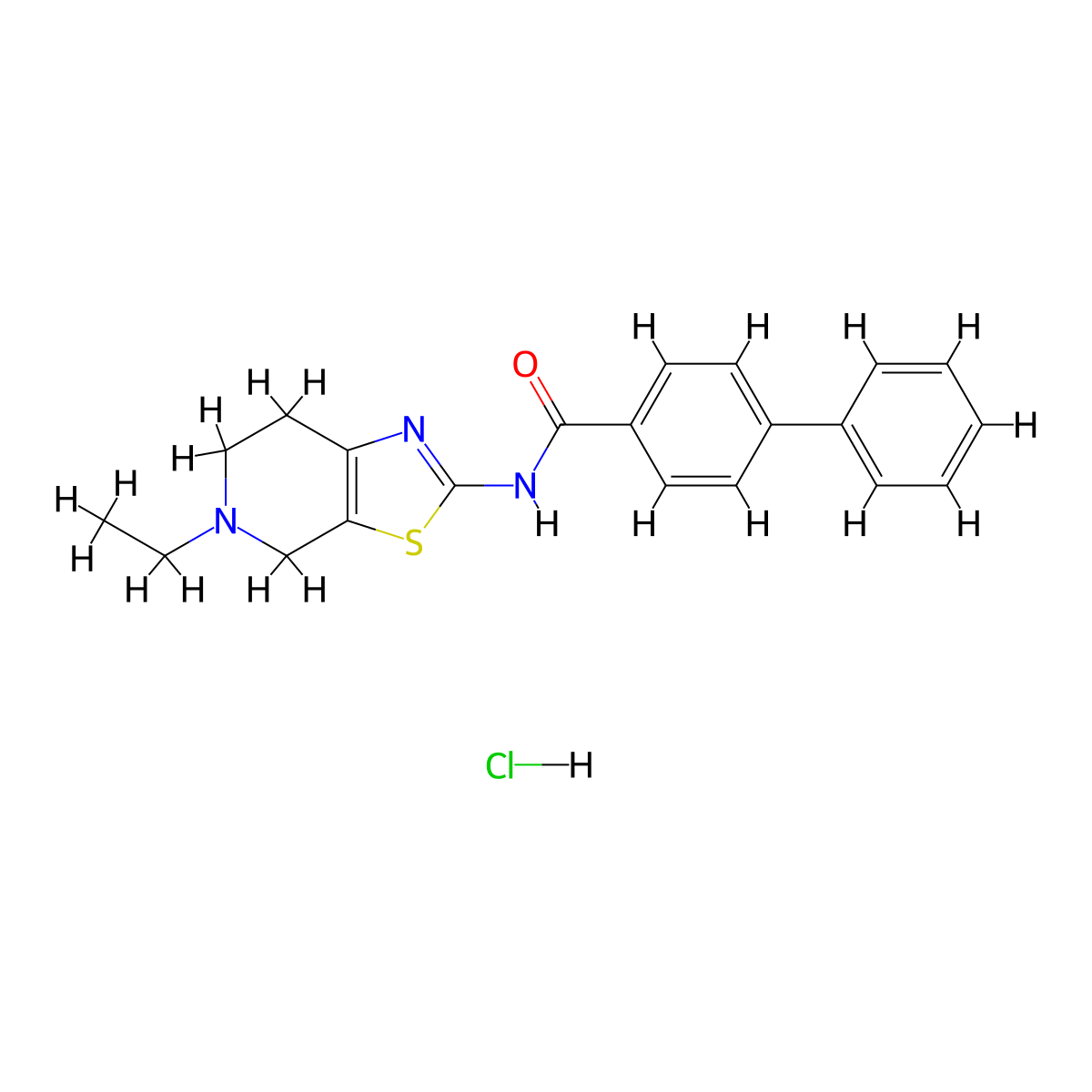 N-(5-ethyl-4,5,6,7-tetrahydrothiazolo[5,4-c]pyridin-2-yl)-[1,1'-biphenyl]-4-carboxamide hydrochloride molecular structure, CAS 1330374-29-2