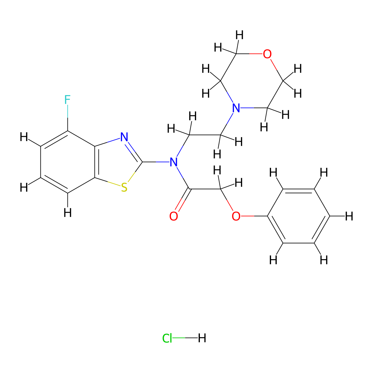 N-(4-fluorobenzo[d]thiazol-2-yl)-N-(2-morpholinoethyl)-2-phenoxyacetamide hydrochloride molecular structure, CAS 1330380-87-4
