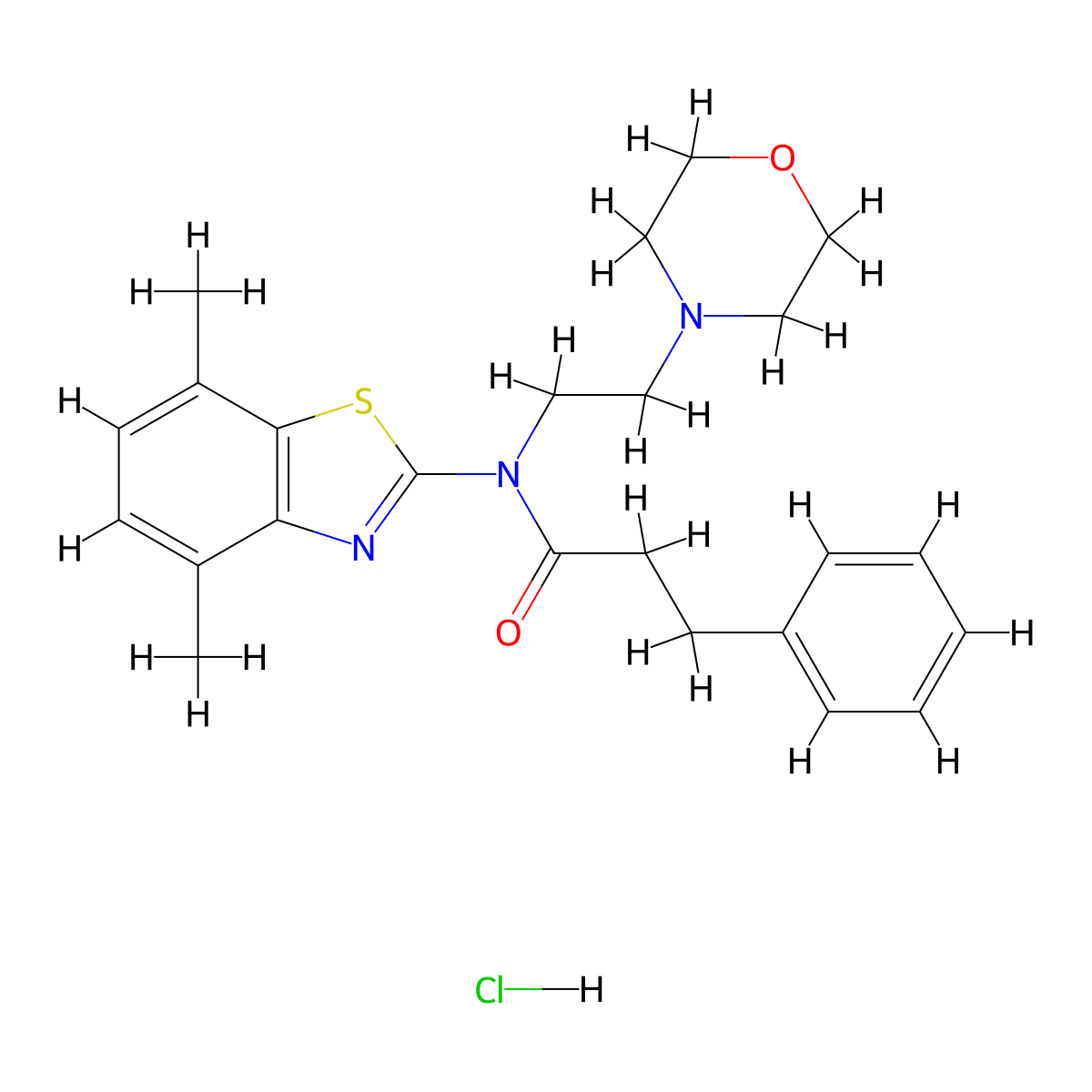N-(4,7-dimethylbenzo[d]thiazol-2-yl)-N-(2-morpholinoethyl)-3-phenylpropanamide hydrochloride molecular structure, CAS 1330382-49-4