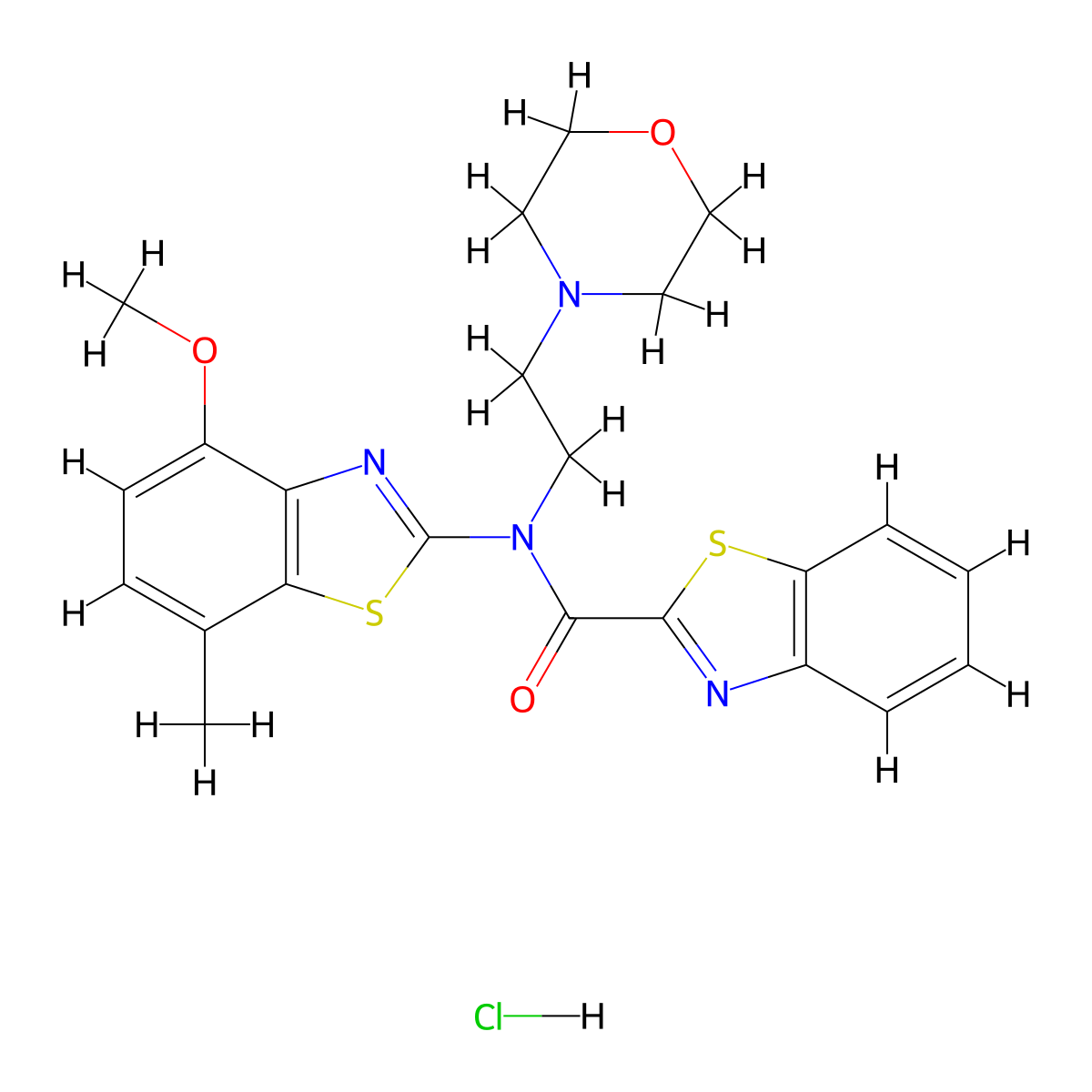N-(4-methoxy-7-methylbenzo[d]thiazol-2-yl)-N-(2-morpholinoethyl)benzo[d]thiazole-2-carboxamide hydrochloride molecular structure, CAS 1330394-70-1