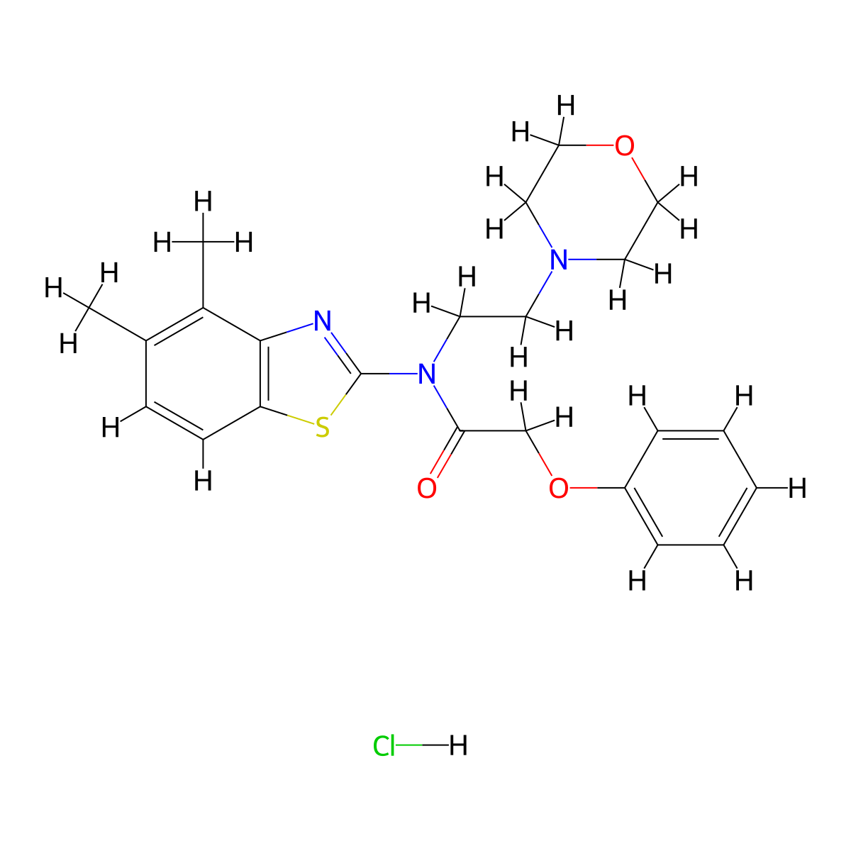 N-(4,5-dimethylbenzo[d]thiazol-2-yl)-N-(2-morpholinoethyl)-2-phenoxyacetamide hydrochloride molecular structure, CAS 1330397-87-9