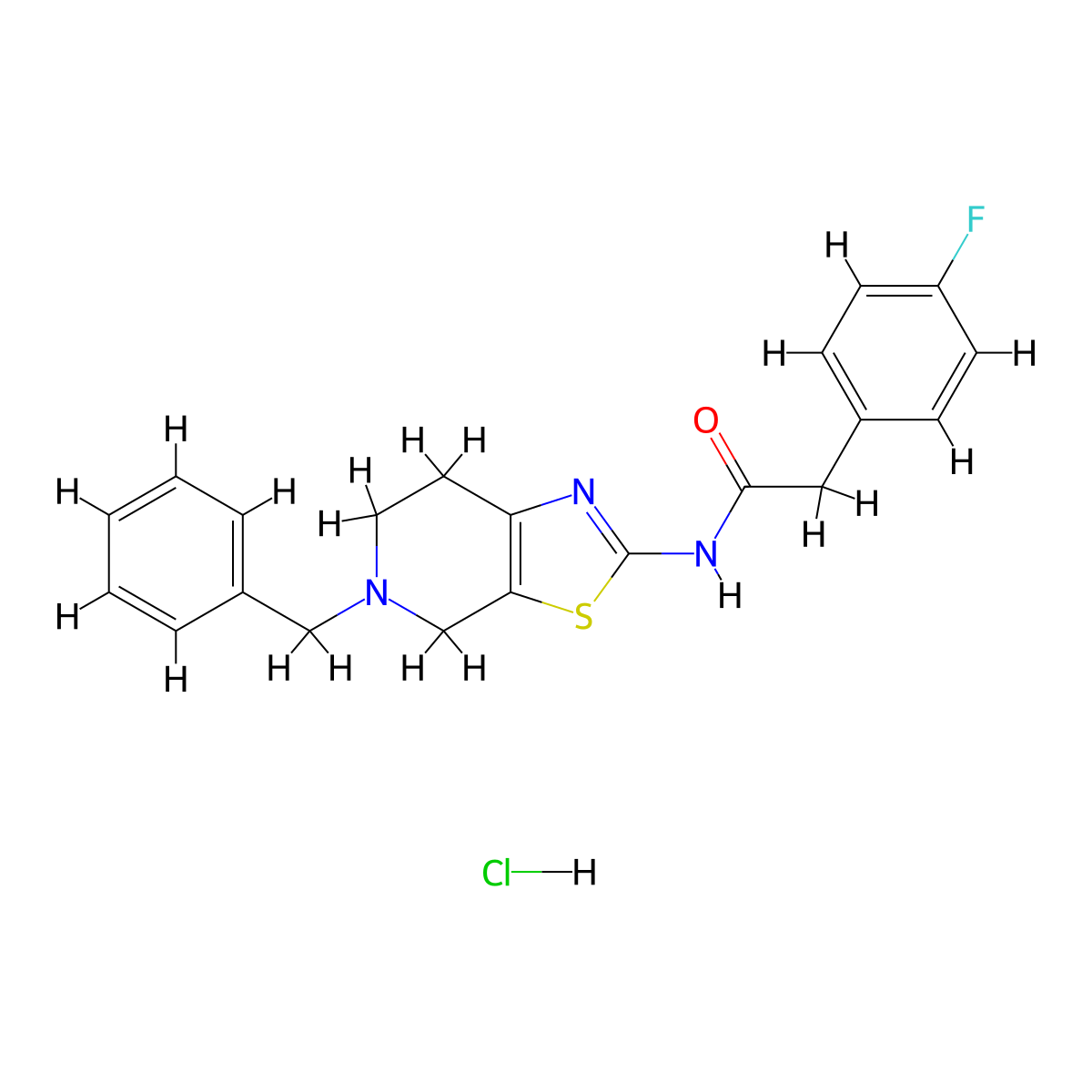 N-(5-benzyl-4,5,6,7-tetrahydrothiazolo[5,4-c]pyridin-2-yl)-2-(4-fluorophenyl)acetamide hydrochloride molecular structure, CAS 1330397-95-9