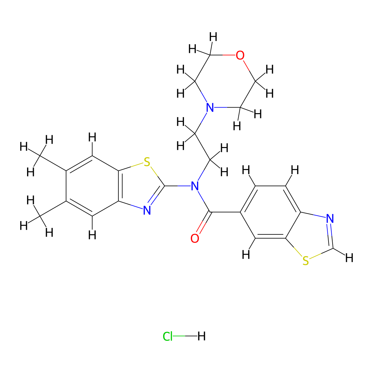 N-(5,6-dimethylbenzo[d]thiazol-2-yl)-N-(2-morpholinoethyl)benzo[d]thiazole-6-carboxamide hydrochloride molecular structure, CAS 1330397-96-0