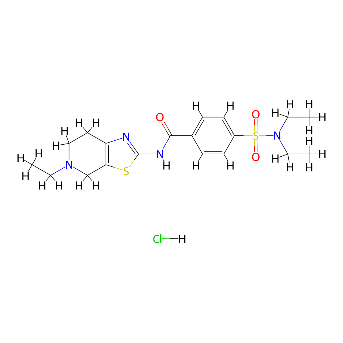 4-(N,N-diethylsulfamoyl)-N-(5-ethyl-4,5,6,7-tetrahydrothiazolo[5,4-c]pyridin-2-yl)benzamide hydrochloride molecular structure, CAS 1330397-98-2