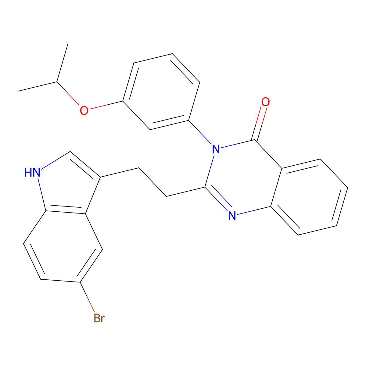 2-(2-(5-Bromo-1H-indol-3-yl)ethyl)-3-(3-(1-methylethoxy)phenyl)-4-(3H)-quinazolinone molecular structure, CAS 133040-77-4