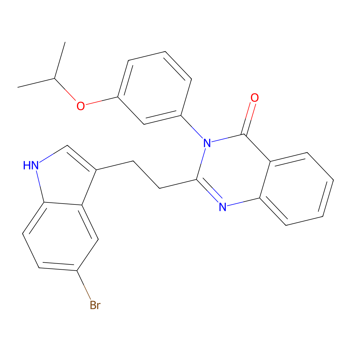 2-(2-(5-Bromo-1H-indol-3-yl)ethyl)-3-(3-(1-methylethoxy)phenyl)-4-(3H)-quinazolinone molecular structure, CAS 133040-77-4