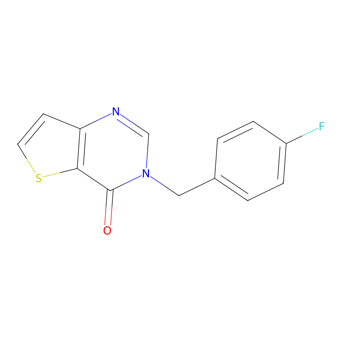 3-[(4-fluorophenyl)methyl]-3H,4H-thieno[3,2-d]pyrimidin-4-one molecular structure, CAS 1330414-00-0