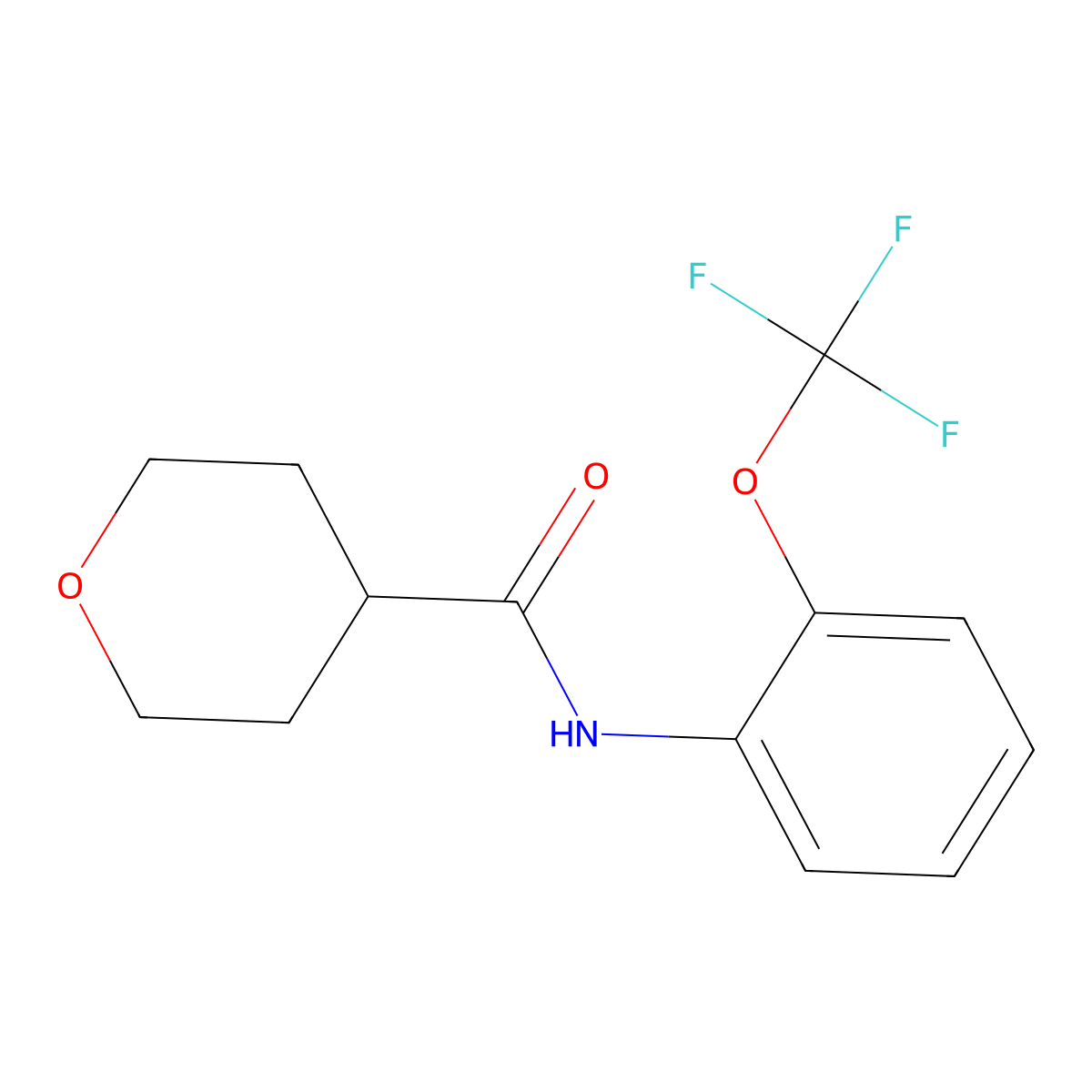 N-[2-(trifluoromethoxy)phenyl]oxane-4-carboxamide molecular structure, CAS 1330428-66-4