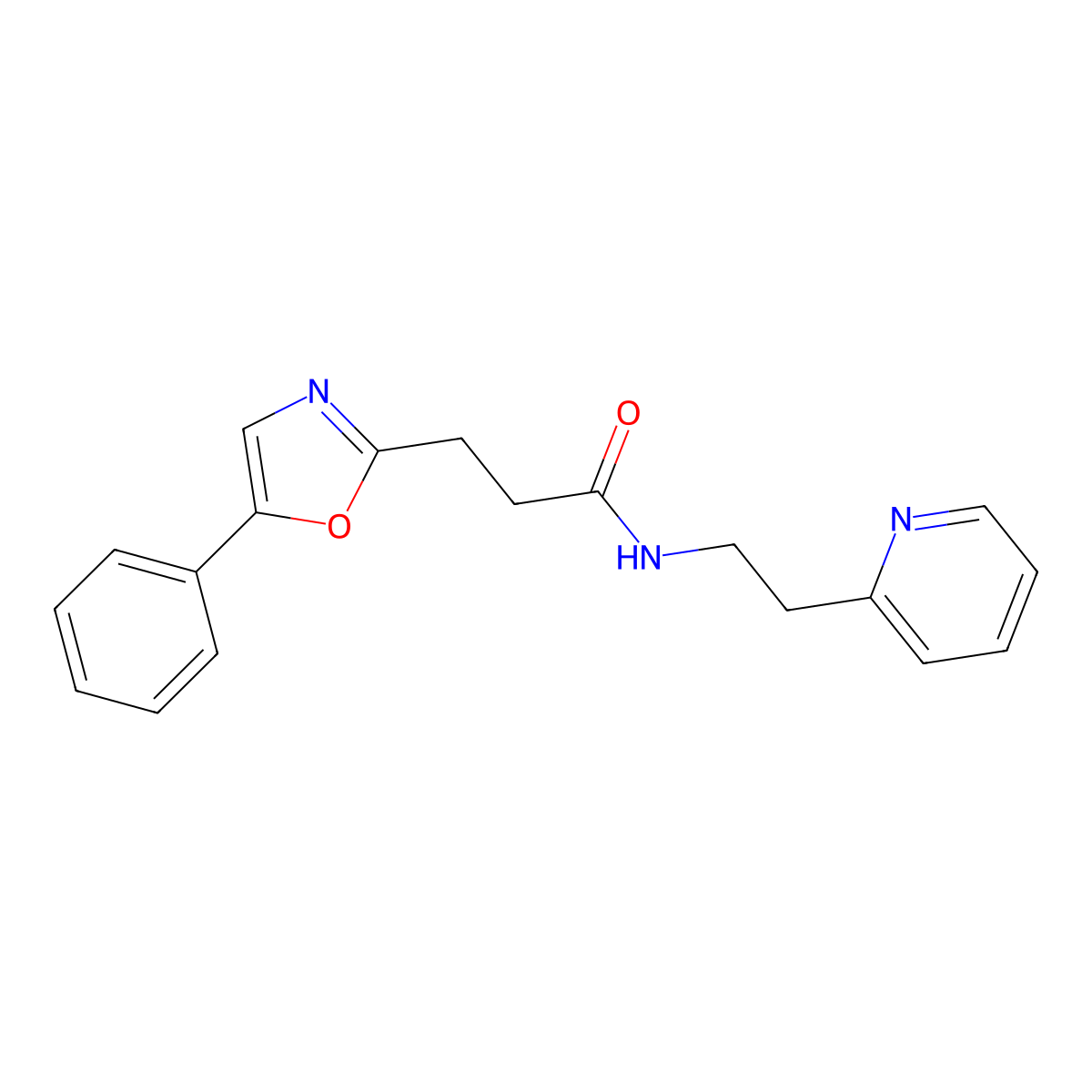 3-(5-phenyl-1,3-oxazol-2-yl)-N-[2-(pyridin-2-yl)ethyl]propanamide molecular structure, CAS 1330458-66-6
