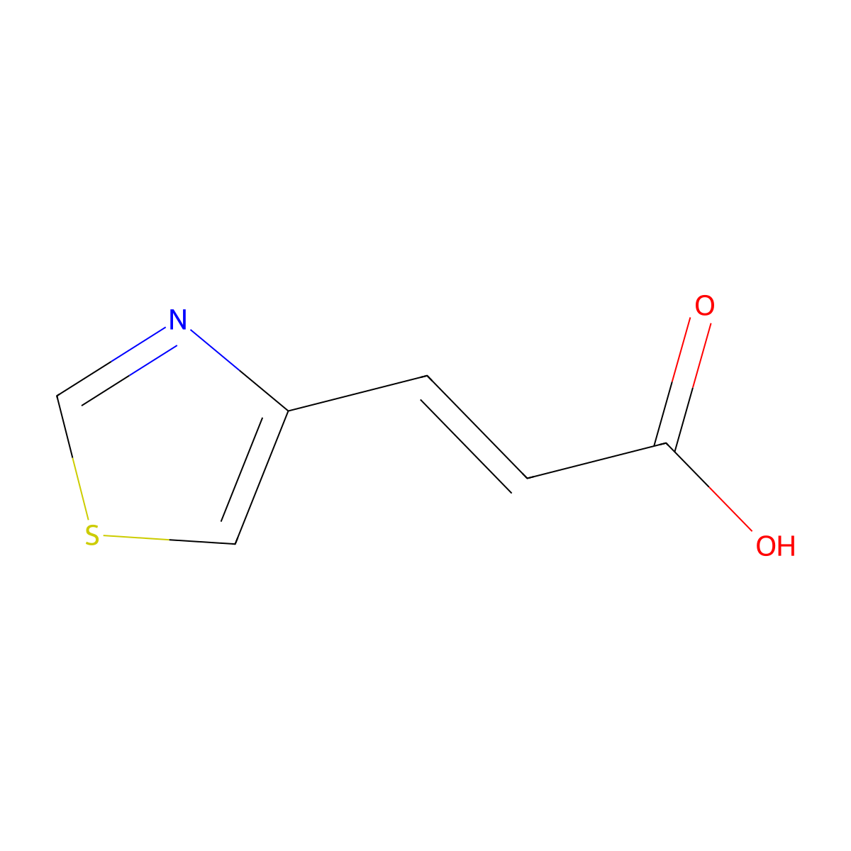 (2E)-3-(1,3-thiazol-4-yl)prop-2-enoic acid molecular structure, CAS 133047-17-3