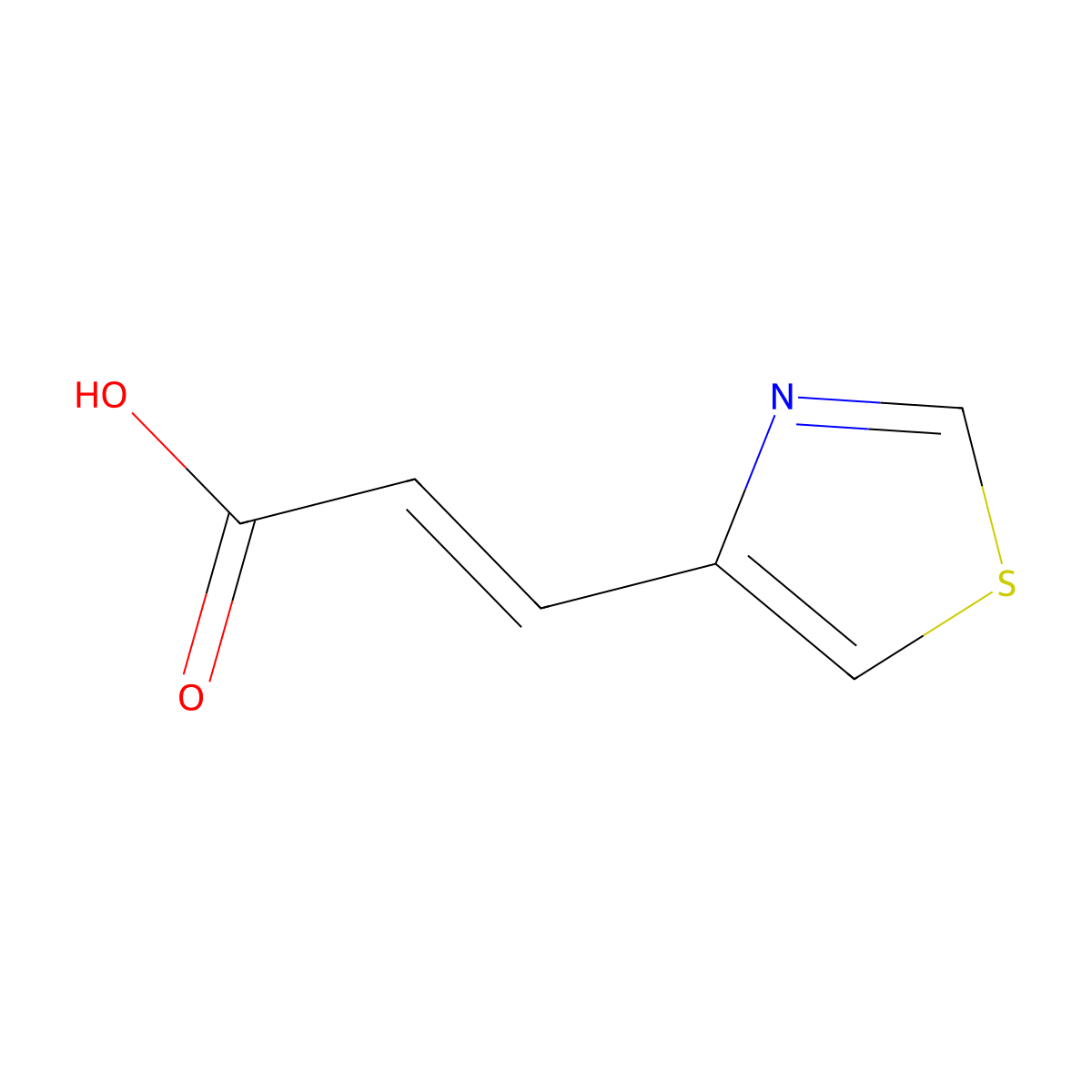 (2E)-3-(1,3-thiazol-4-yl)prop-2-enoic acid molecular structure, CAS 133047-17-3