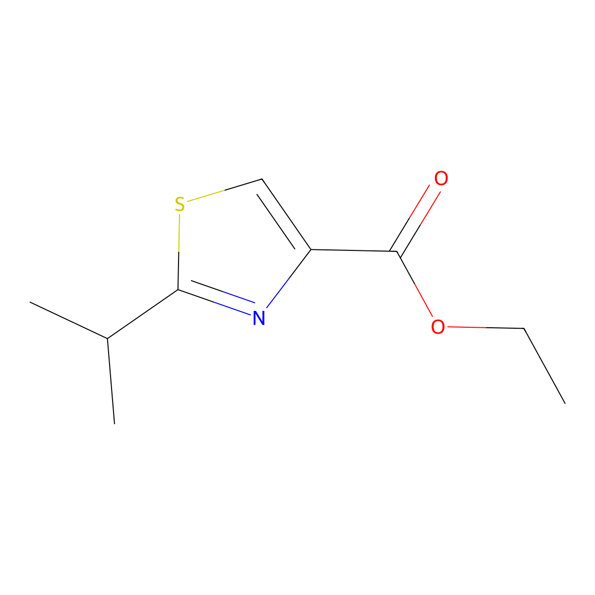 Ethyl 2-isopropylthiazole-4-carboxylate molecular structure, CAS 133047-44-6