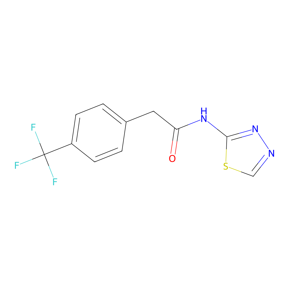 N-(1,3,4-thiadiazol-2-yl)-2-[4-(trifluoromethyl)phenyl]acetamide molecular structure, CAS 1330471-46-9