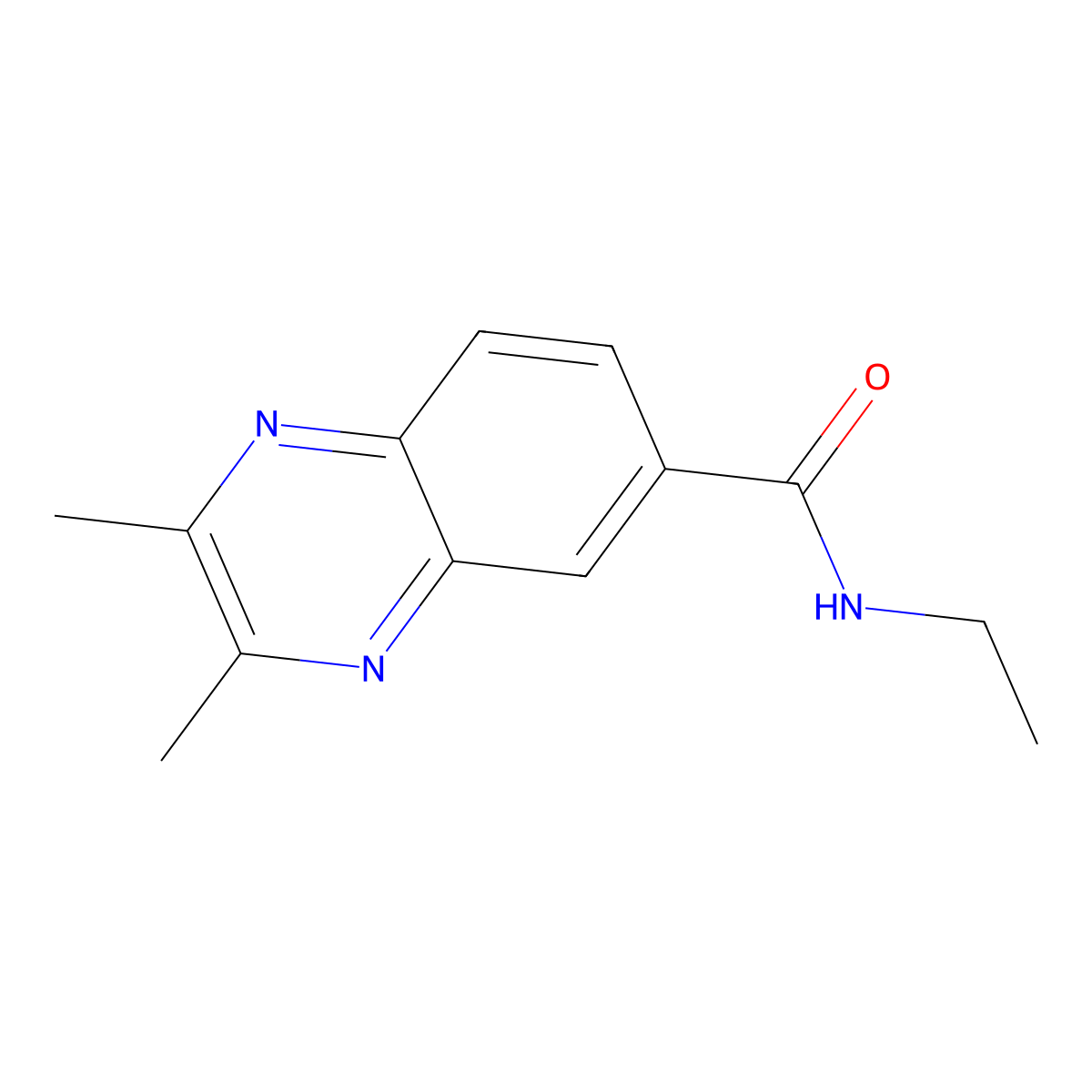 N~6~-ethyl-2,3-dimethyl-6-quinoxalinecarboxamide molecular structure, CAS 1330480-00-6