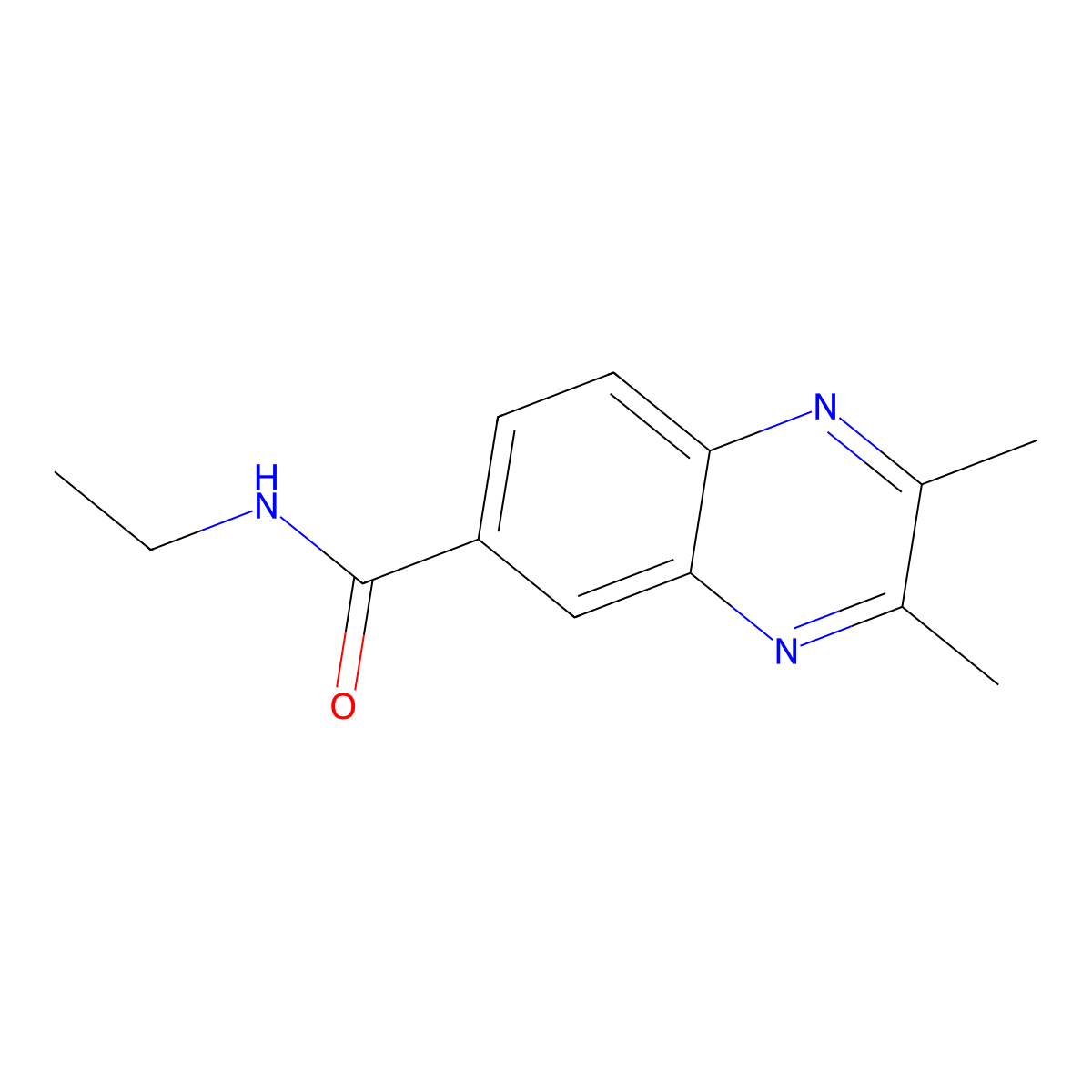 N~6~-ethyl-2,3-dimethyl-6-quinoxalinecarboxamide molecular structure, CAS 1330480-00-6