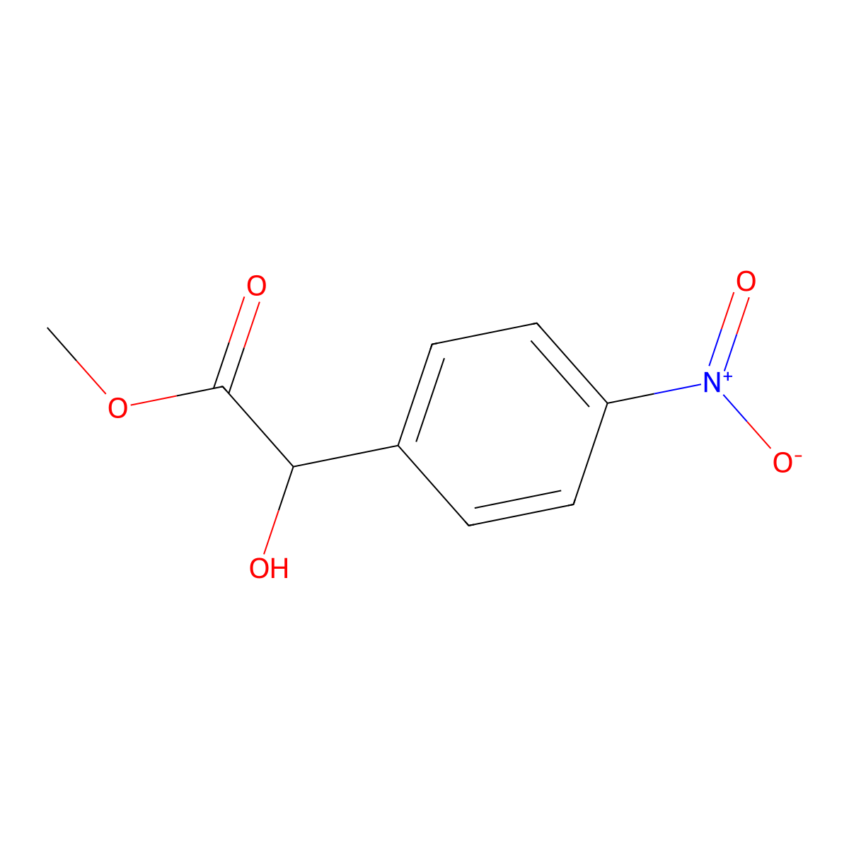 Methyl 2-hydroxy-2-(4-nitrophenyl)acetate molecular structure, CAS 13305-09-4