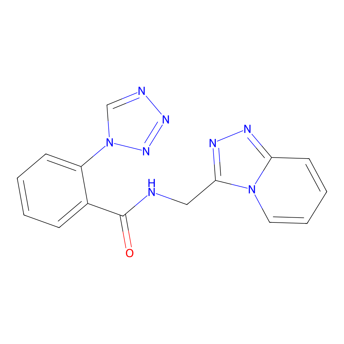 2-(1H-tetrazol-1-yl)-N-([1,2,4]triazolo[4,3-a]pyridin-3-ylmethyl)benzamide molecular structure, CAS 1330506-42-7
