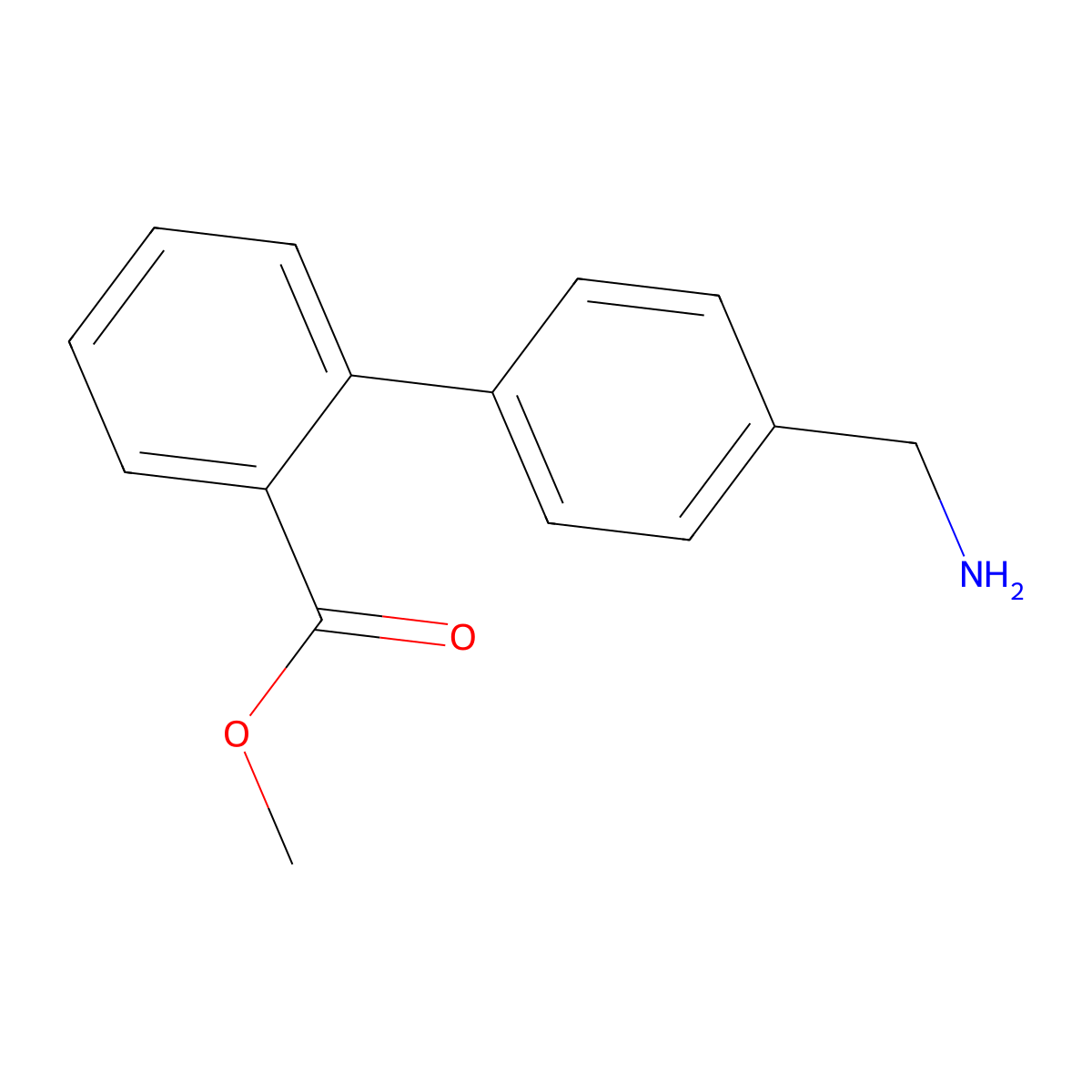 Methyl 2-[4-(aminomethyl)phenyl]benzoate molecular structure, CAS 133052-21-8