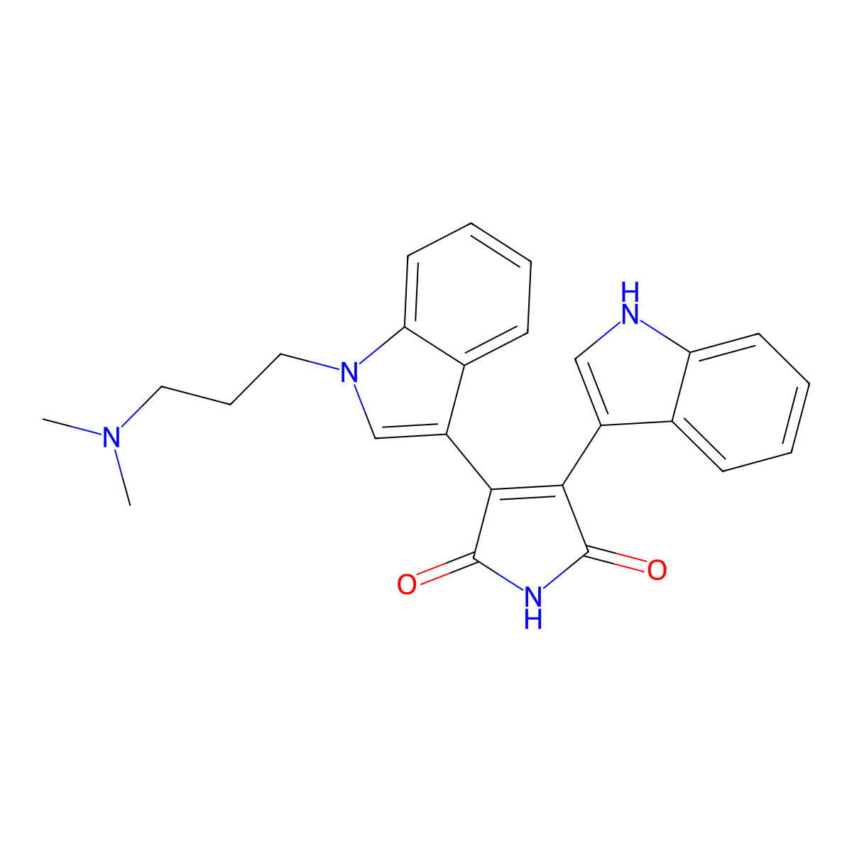 3-(1-(3-(Dimethylamino)propyl)-1H-indol-3-yl)-4-(1H-indol-3-yl)-1H-pyrrole-2,5-dione molecular structure, CAS 133052-90-1