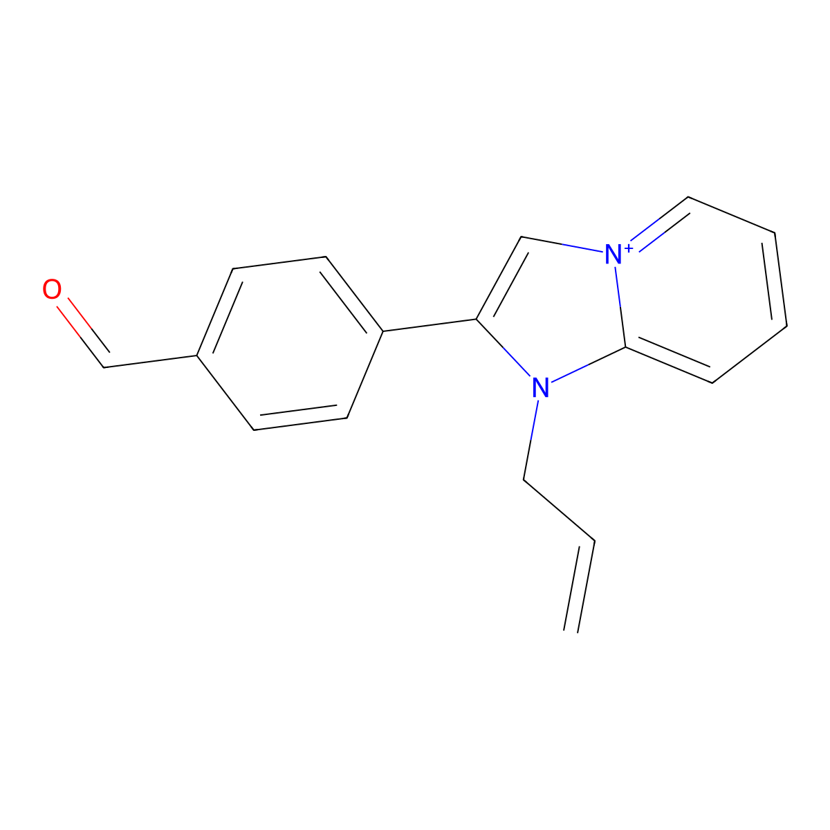 1-Allyl-2-(4-formylphenyl)imidazo[1,2-a]pyridin-1-ium molecular structure, CAS 1330529-34-4
