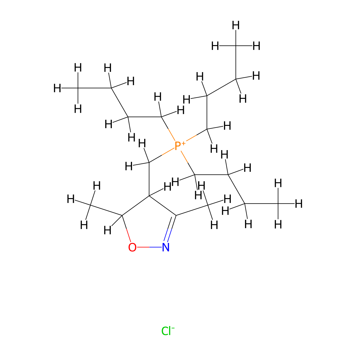 Tributyl[(3,5-dimethyl-4,5-dihydroisoxazol-4-yl)methyl]phosphonium chloride molecular structure, CAS 1330529-77-5