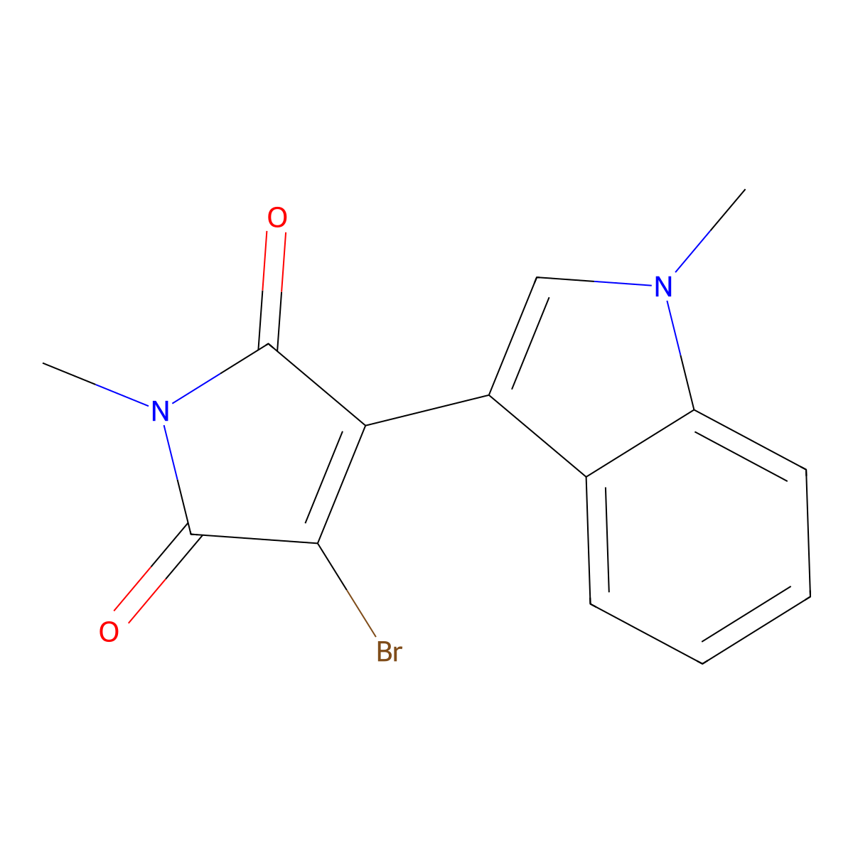 3-Bromo-1-methyl-4-(1-methyl-1H-indol-3-yl)-1H-pyrrole-2,5-dione molecular structure, CAS 133053-45-9