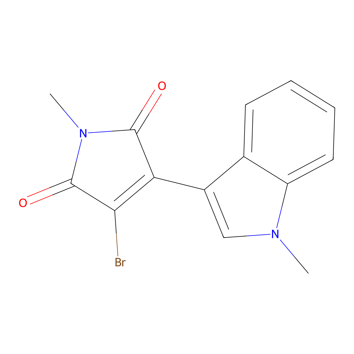 3-Bromo-1-methyl-4-(1-methyl-1H-indol-3-yl)-1H-pyrrole-2,5-dione molecular structure, CAS 133053-45-9