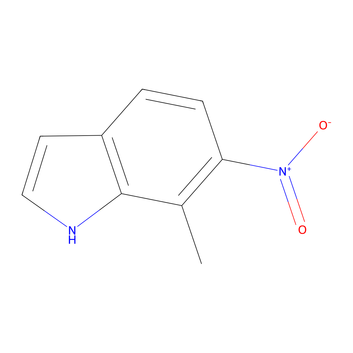 7-methyl-6-nitro-1H-indole molecular structure, CAS 133053-70-0