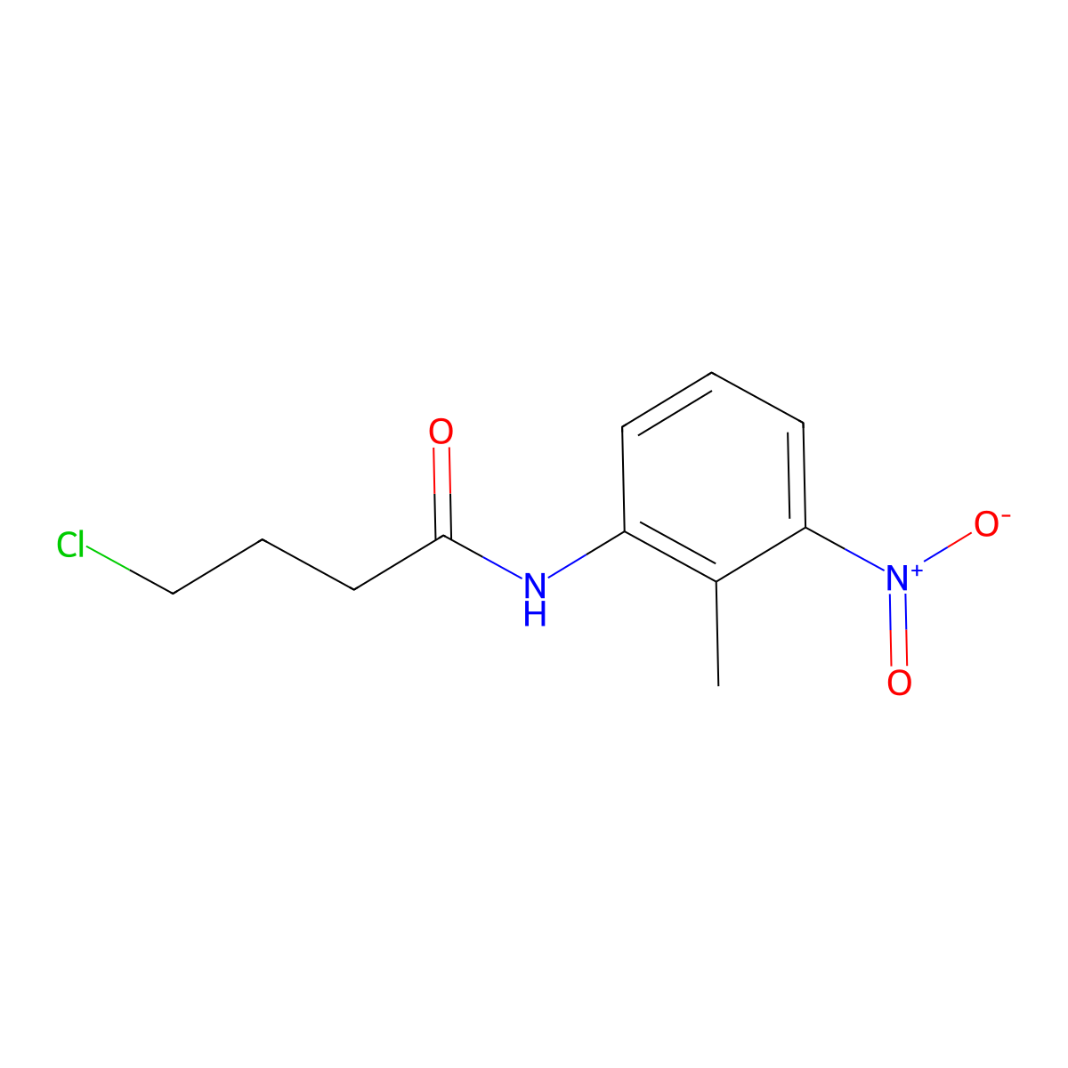 4-chloro-N-(2-methyl-3-nitrophenyl)butanamide molecular structure, CAS 133053-93-7