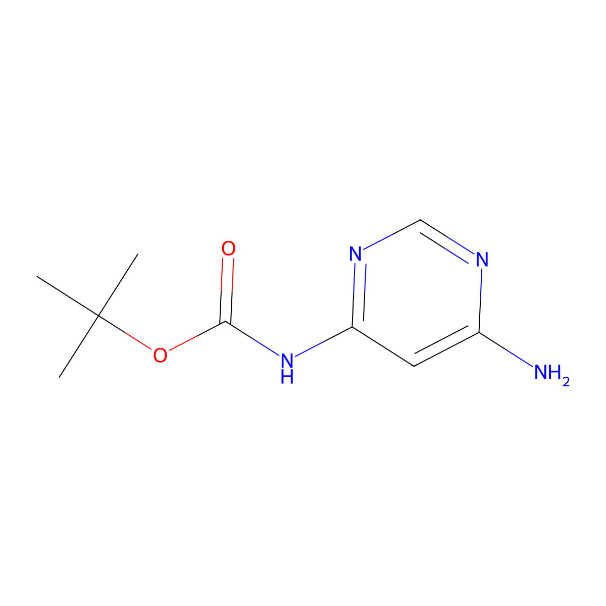 tert-Butyl (6-aminopyrimidin-4-yl)carbamate molecular structure, CAS 1330532-98-3