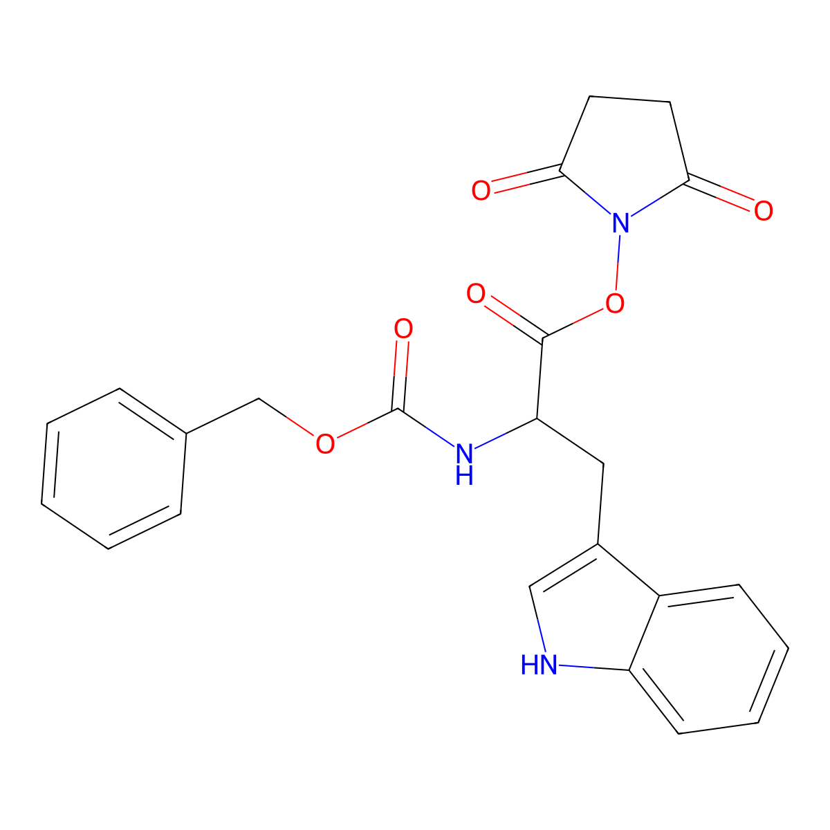 2,5-Dioxopyrrolidin-1-yl ((benzyloxy)carbonyl)-D-tryptophanate molecular structure, CAS 133054-10-1