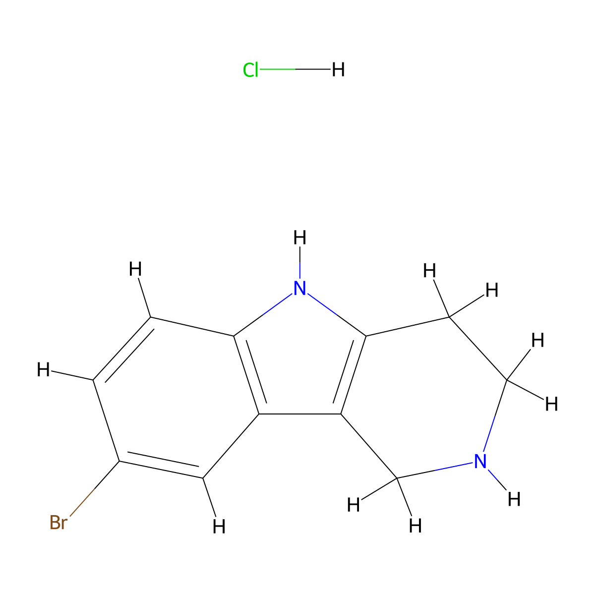 8-bromo-1H,2H,3H,4H,5H-pyrido[4,3-b]indole hydrochloride molecular structure, CAS 1330568-85-8