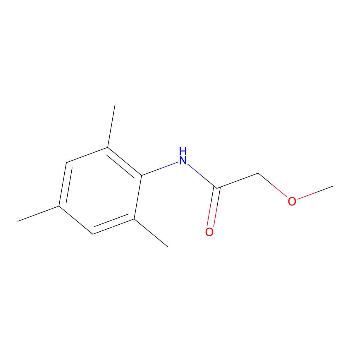 2-methoxy-N-(2,4,6-trimethylphenyl)acetamide molecular structure, CAS 133058-08-9