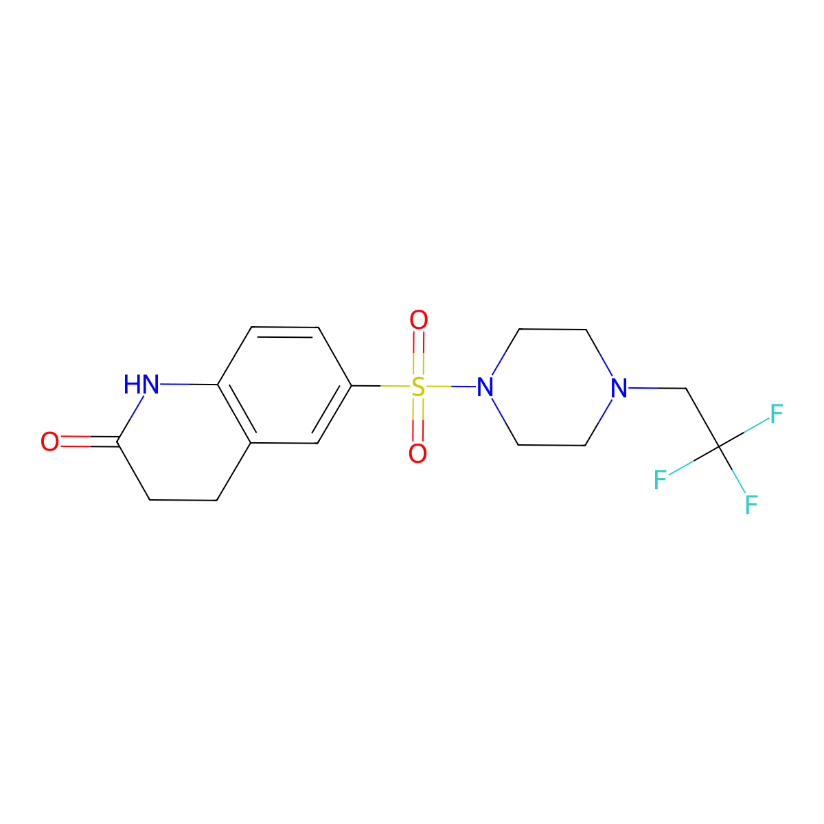 6-{[4-(2,2,2-Trifluoroethyl)piperazin-1-yl]sulfonyl}-1,2,3,4-tetrahydroquinolin-2-one molecular structure, CAS 1330580-66-9