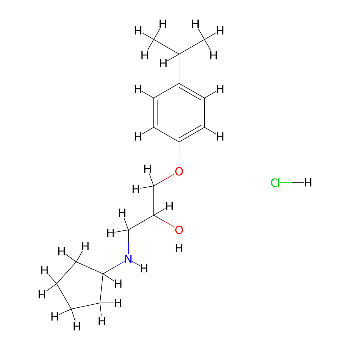 1-(Cyclopentylamino)-3-(4-isopropylphenoxy)propan-2-ol hydrochloride molecular structure, CAS 1330598-95-2