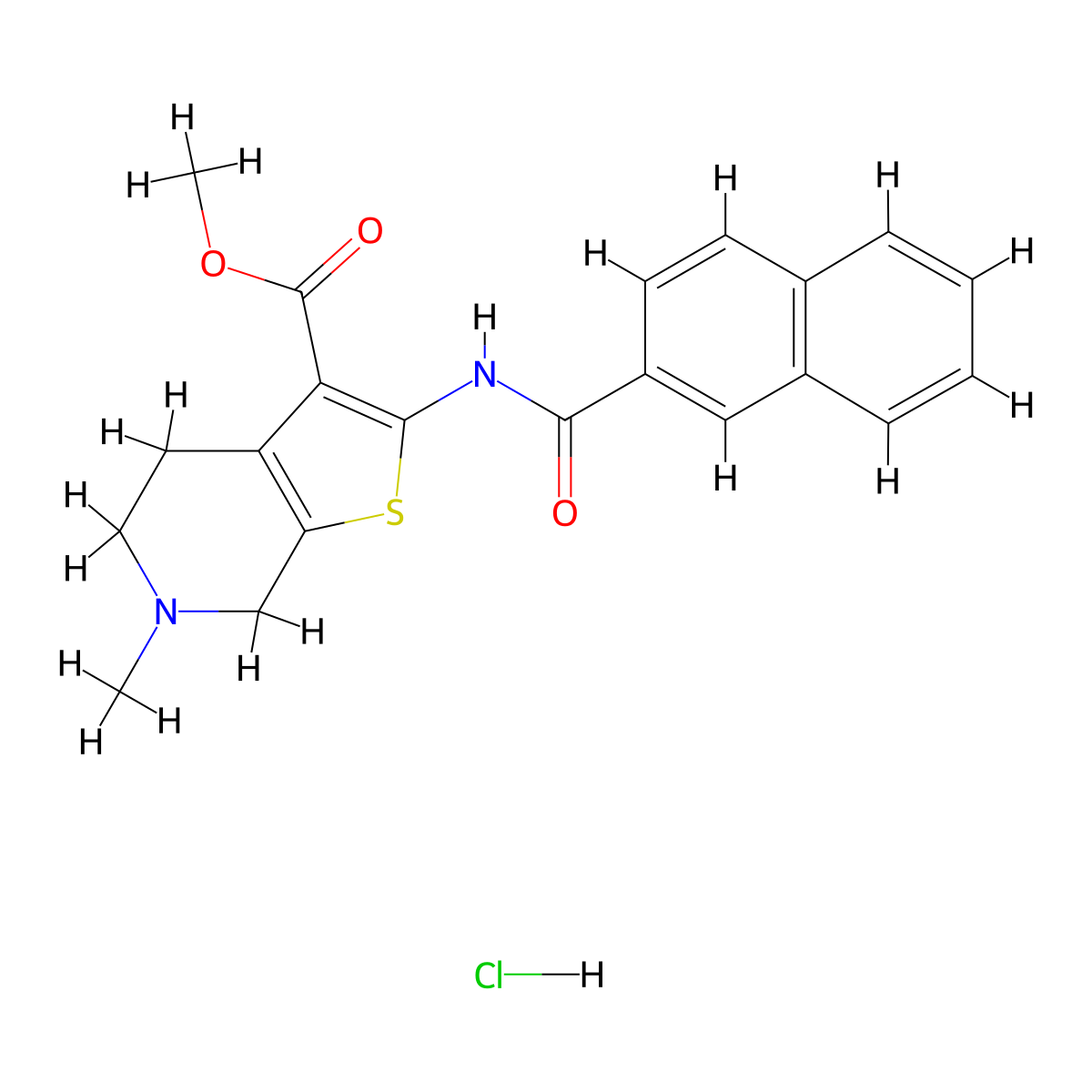 Methyl 2-(2-naphthamido)-6-methyl-4,5,6,7-tetrahydrothieno[2,3-c]pyridine-3-carboxylate hydrochloride molecular structure, CAS 1330612-95-7