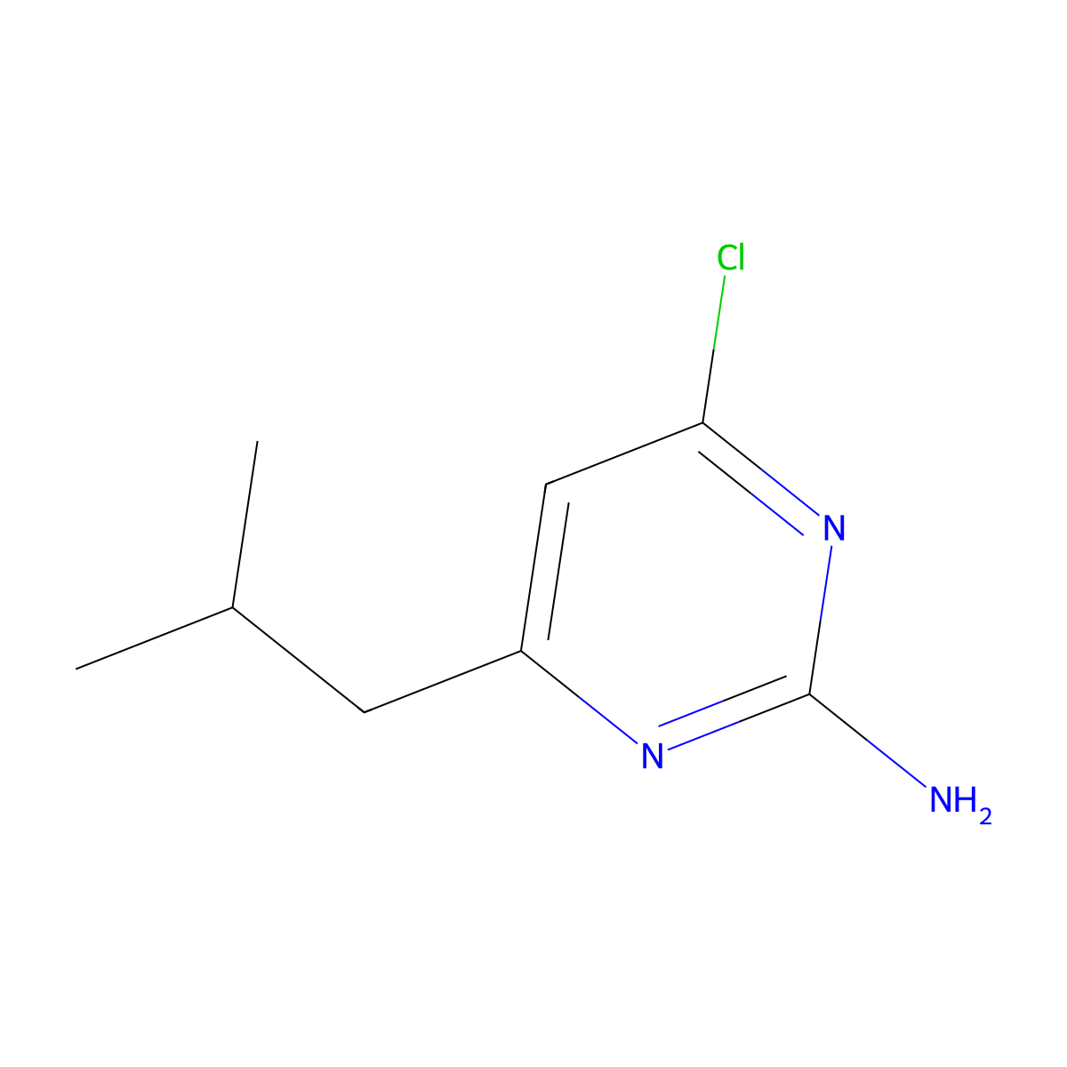 4-Chloro-6-(2-methylpropyl)pyrimidin-2-amine molecular structure, CAS 133062-14-3