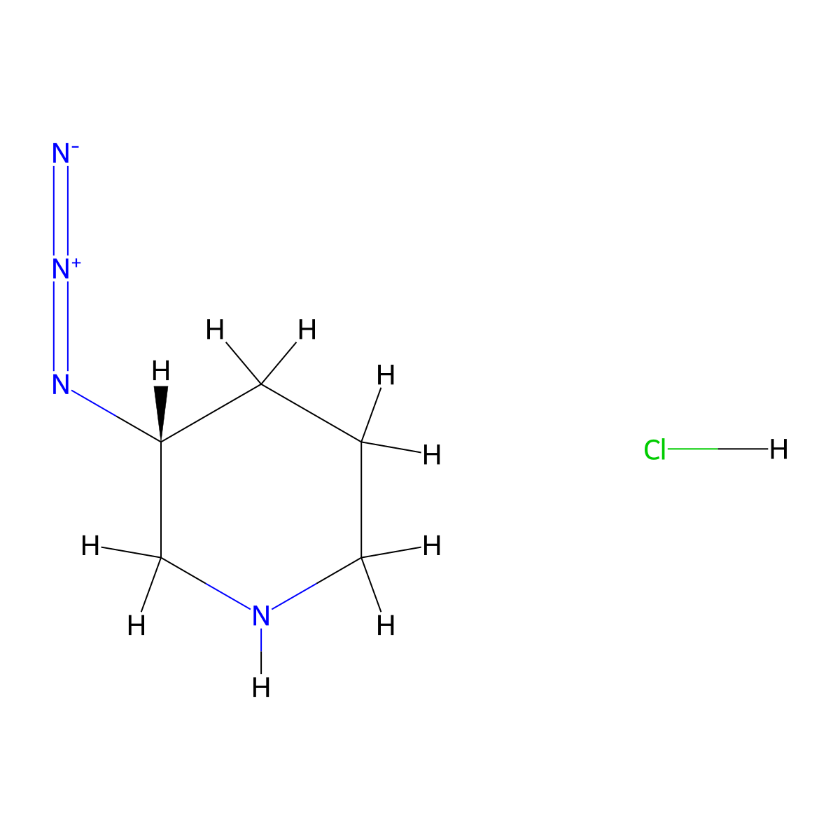 (3R)-3-azidopiperidine hydrochloride molecular structure, CAS 1330632-49-9
