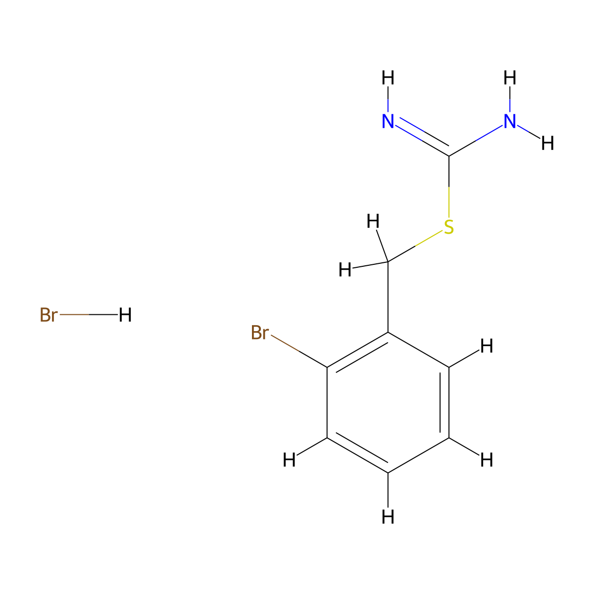 {[(2-Bromophenyl)methyl]sulfanyl}methanimidamide hydrobromide molecular structure, CAS 133067-70-6