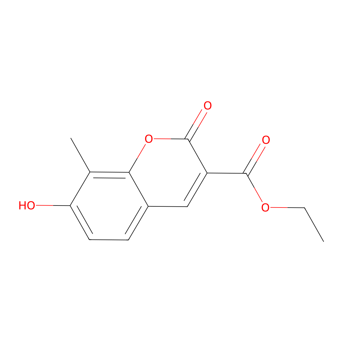 Ethyl 7-hydroxy-8-methyl-2-oxo-2H-chromene-3-carboxylate molecular structure, CAS 133073-68-4