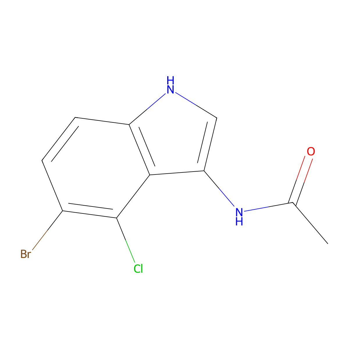 N-(5-Bromo-4-chloro-1H-indol-3-yl)acetamide molecular structure, CAS 1330750-19-0