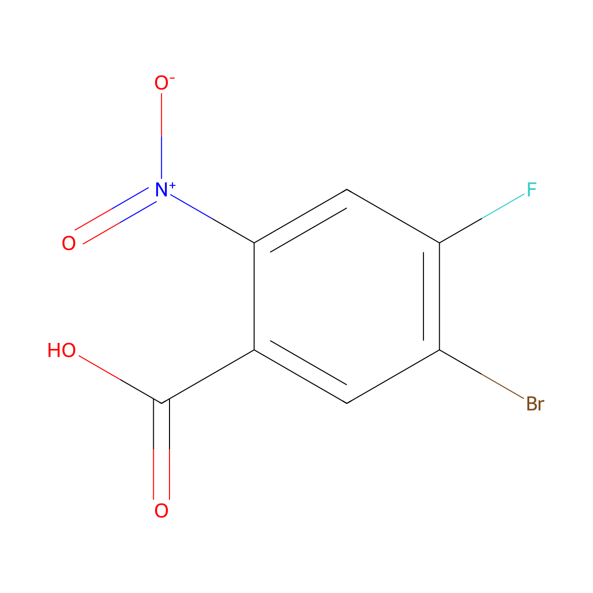 5-Bromo-4-fluoro-2-nitrobenzoic acid molecular structure, CAS 1330750-23-6