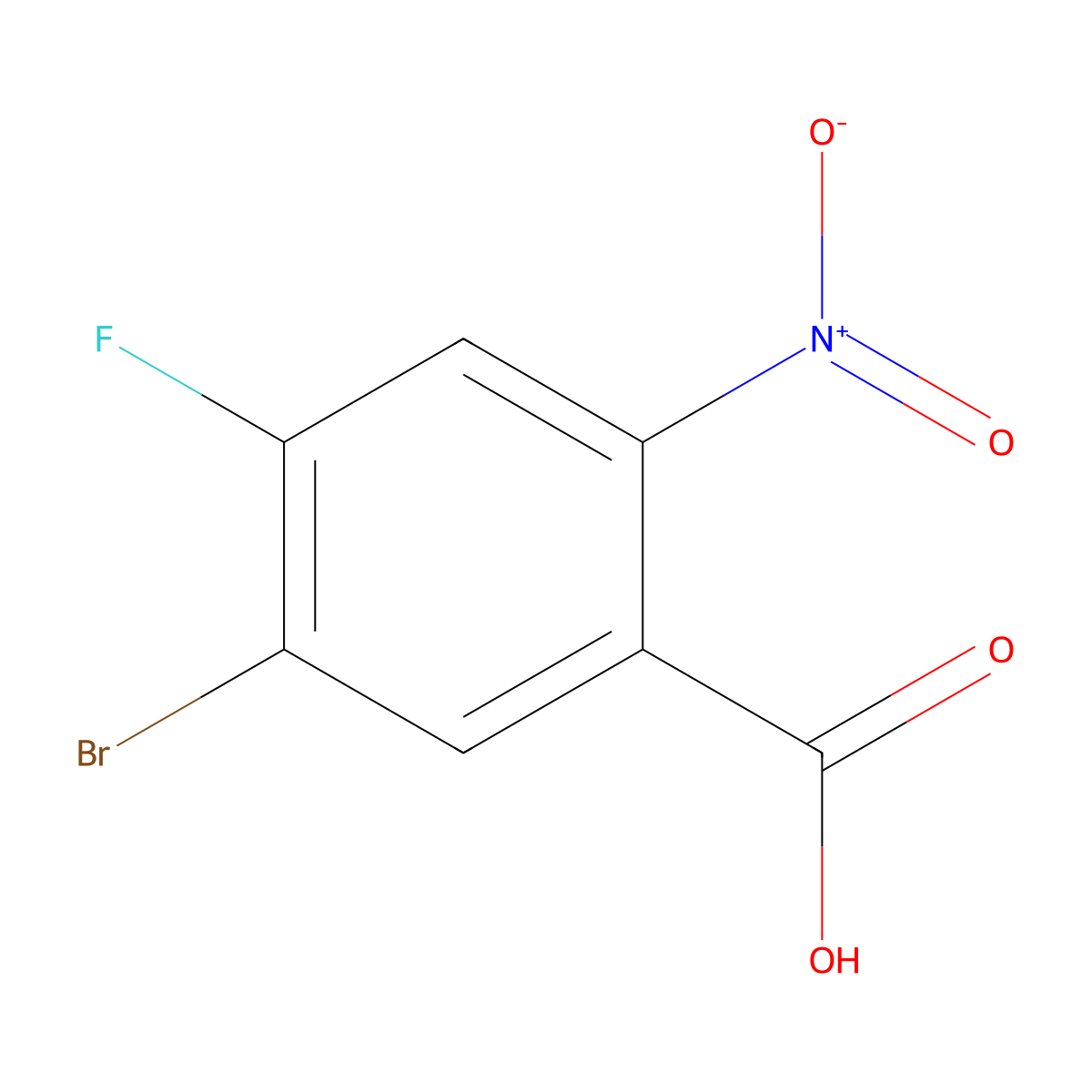 5-Bromo-4-fluoro-2-nitrobenzoic acid molecular structure, CAS 1330750-23-6