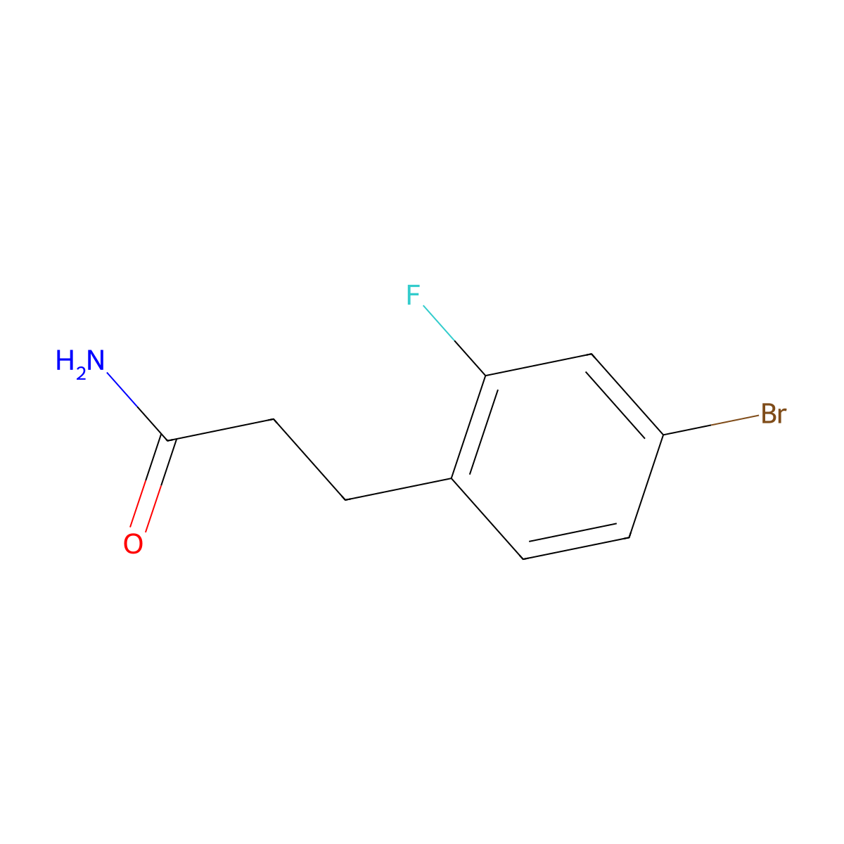 3-(4-Bromo-2-fluorophenyl)propanamide molecular structure, CAS 1330750-25-8