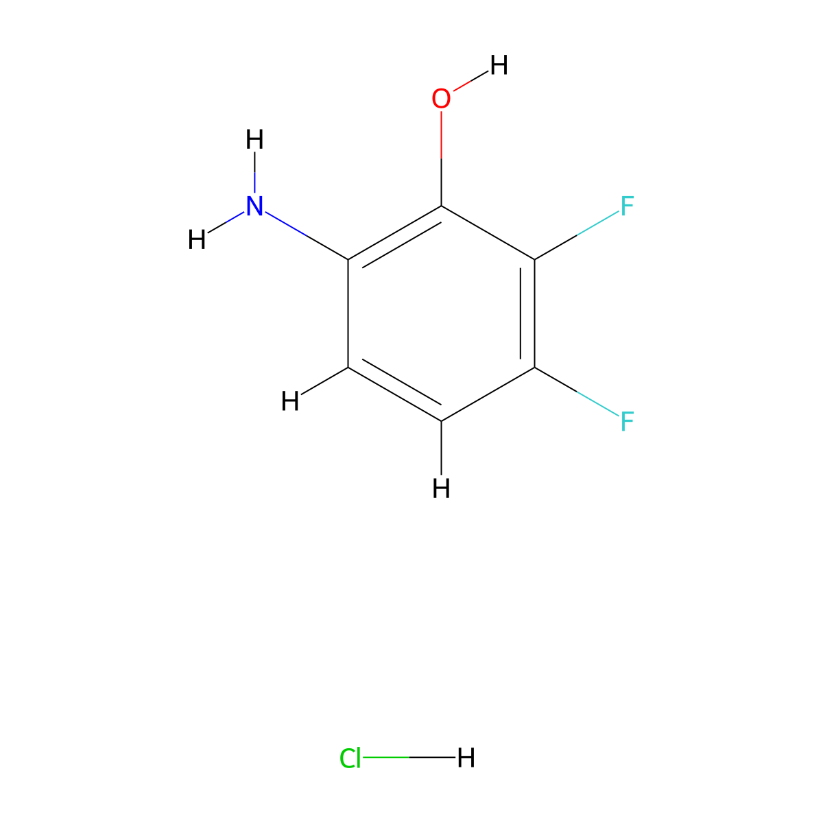 6-Amino-2,3-difluorophenol hydrochloride molecular structure, CAS 1330750-27-0