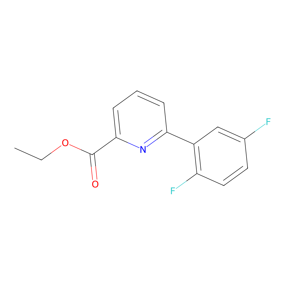 Ethyl 6-(2,5-difluorophenyl)picolinate molecular structure, CAS 1330750-30-5