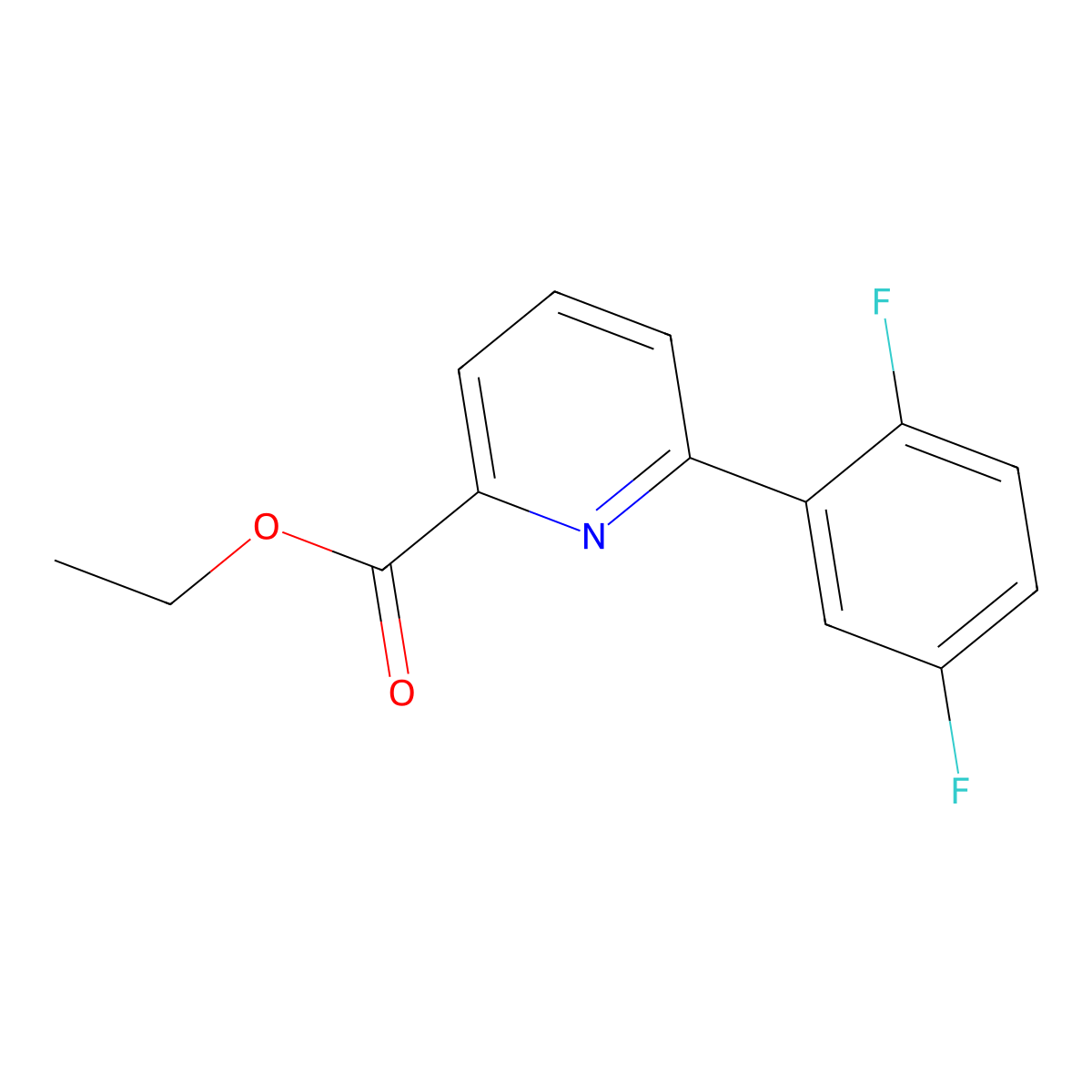 Ethyl 6-(2,5-difluorophenyl)picolinate molecular structure, CAS 1330750-30-5