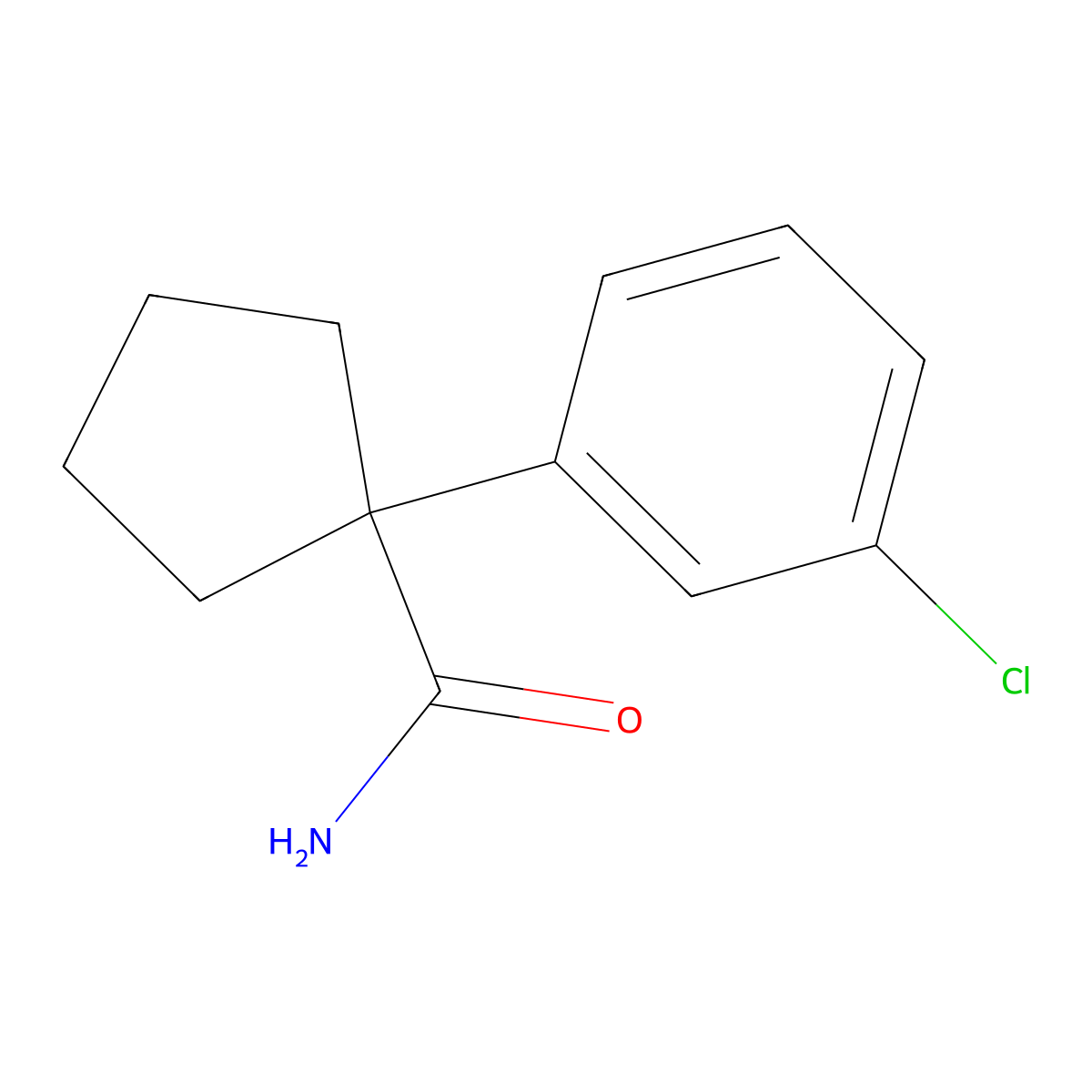 1-(3-Chlorophenyl)cyclopentane-1-carboxamide molecular structure, CAS 1330750-31-6